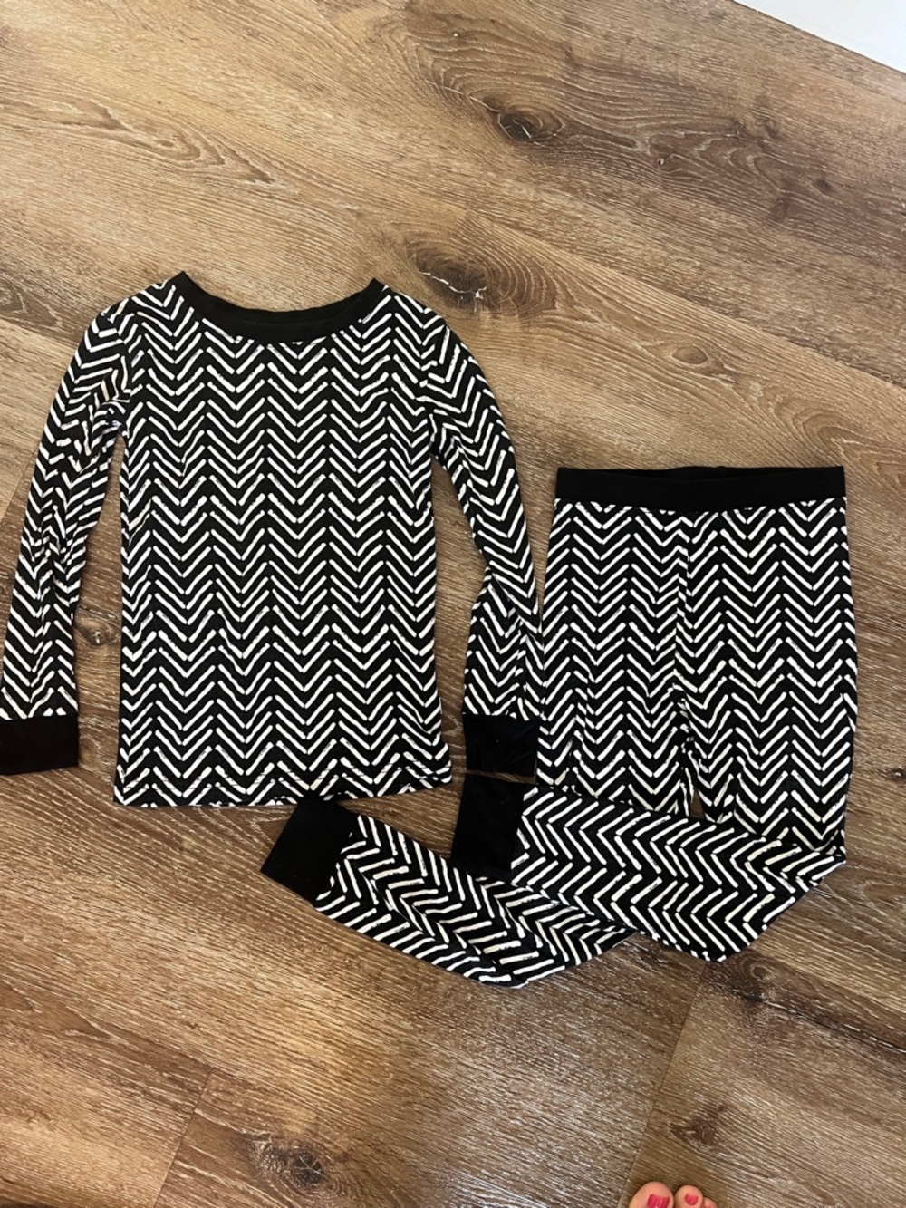 Little Sleepies Pajamas Black Chevron